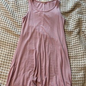 Pink striped tank dress